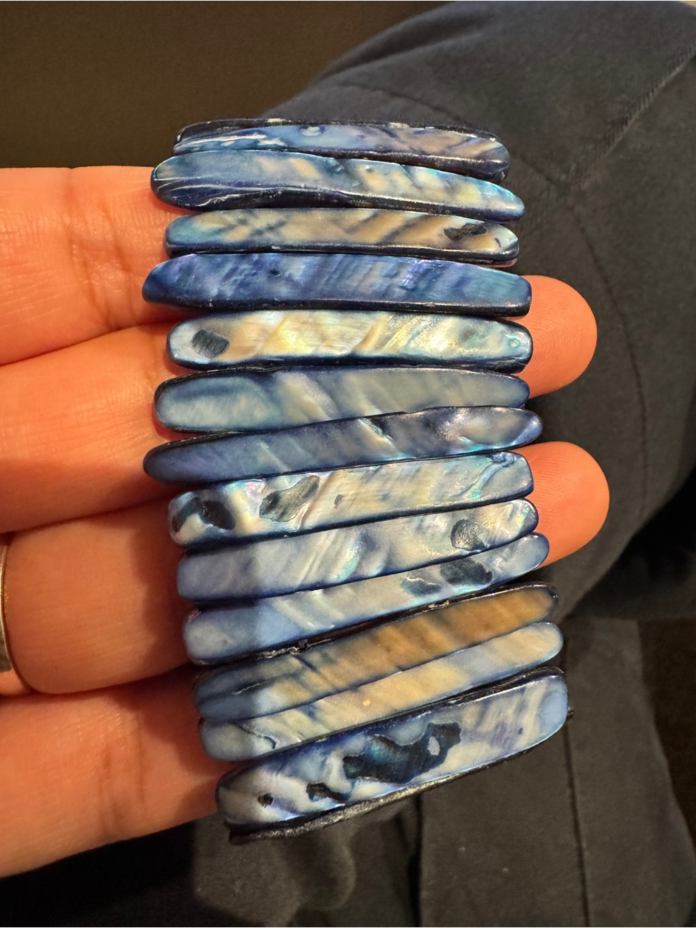 Blue Mother-of-Pearl Strand Bracelet - Women Jewelry